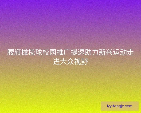 腰旗橄榄球校园推广提速助力新兴运动走进大众视野